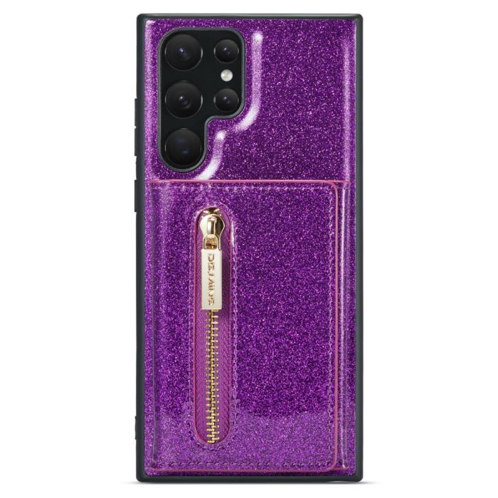 Bild 5, DG.MING Galaxy S24 Ultra Skal Magnetisk Plånbok Glitter Lila