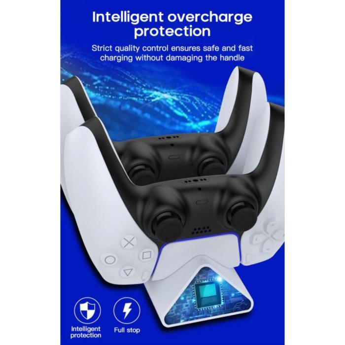 Bild 6, iPega Sony PS5 DualSense LED USB-C Snabbladdningsstation Vit
