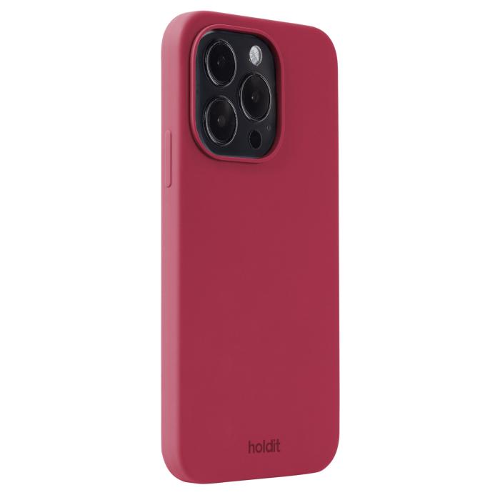 Bild 2, holdit iPhone 15 Pro Mobilskal Silikon Red Velvet