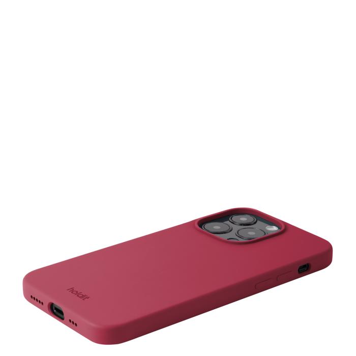 Bild 3, holdit iPhone 15 Pro Mobilskal Silikon Red Velvet