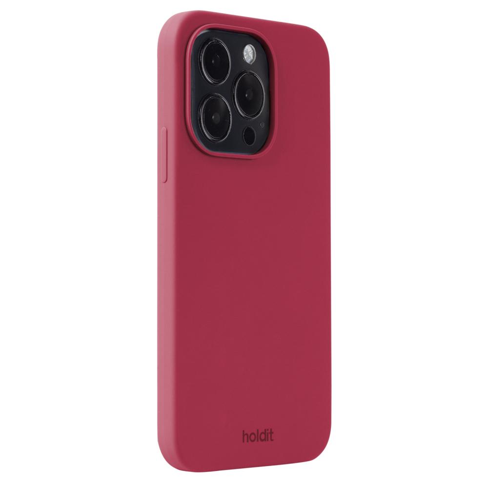 holdit iPhone 15 Pro Mobilskal Silikon Red Velvet