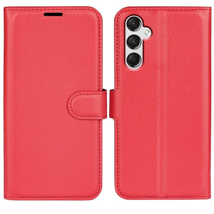 Bild 1, Samsung Galaxy A25 5G Fodral Litchi Läder Röd