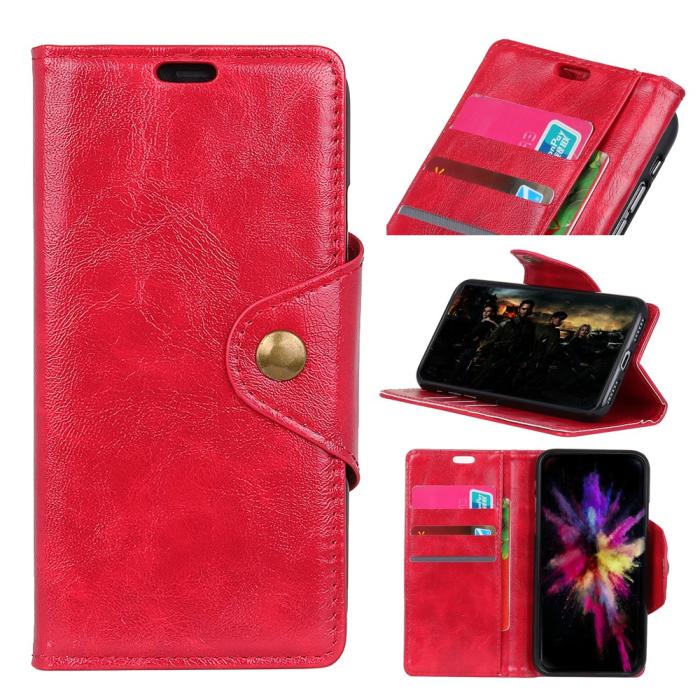 Bild 1, Huawei Honor View 20 - PU Läder Plånboksfodral - Röd