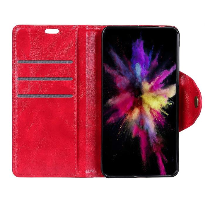 Bild 2, Huawei Honor View 20 - PU Läder Plånboksfodral - Röd