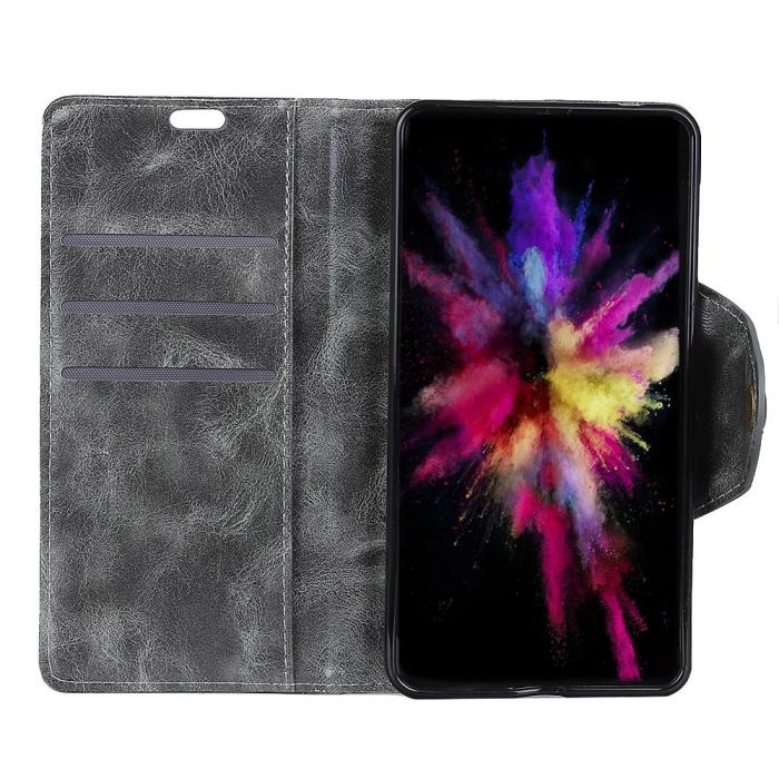 Bild 2, Huawei Honor View 20 - PU Läder Plånboksfodral - Grå