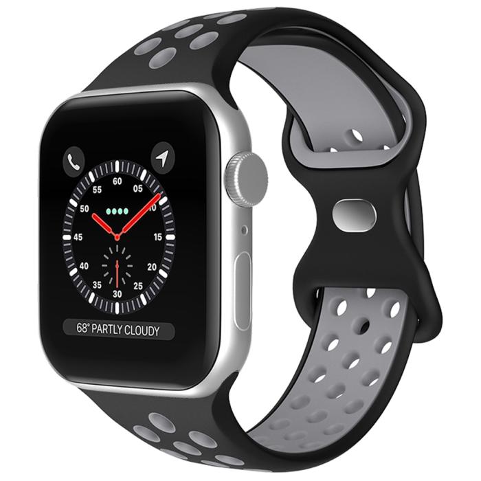Bild 2, Sportarmband Dual-Color Apple Watch 42/44/45/49 mm (M/L) Svart/Grå