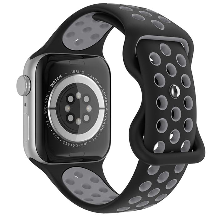 Bild 1, Sportarmband Dual-Color Apple Watch 42/44/45/49 mm (M/L) Svart/Grå