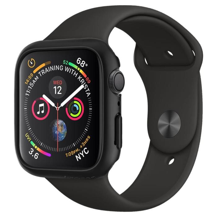Bild 1, Spigen Apple Watch 44 mm Skal Thin Fit Svart