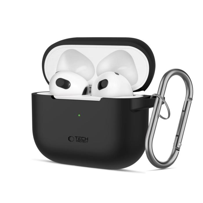 Bild 1, Tech-Protect AirPods 3 Skal Silikon Hook Svart