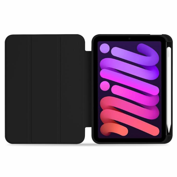 Bild 5, iPad Mini 2024/2021 Fodral Slim Tri-Fold Pennhållare Svart