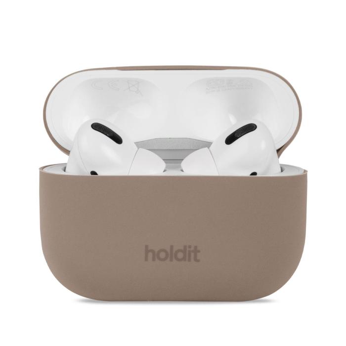 Bild 1, holdit AirPods Pro Nygård Skal Silikon Mocha Brown