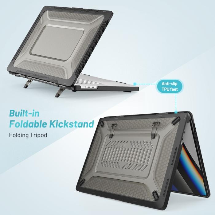 Bild 3, MacBook Pro 16 2021-2023 Skal Med Kickstand Svart