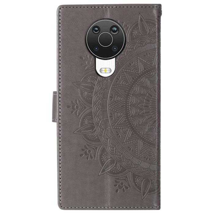Bild 3, Nokia G10 / G20 Fodral Tryckt Mandala Läder Grå