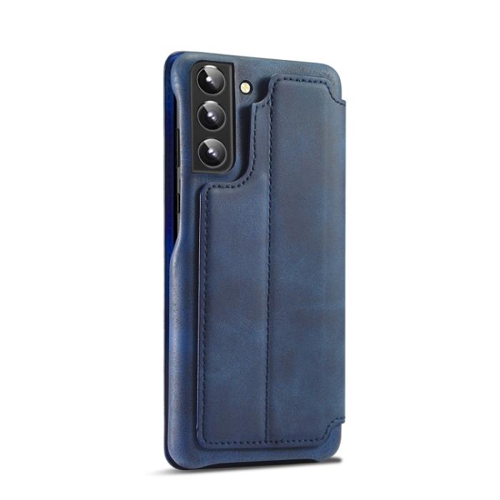 Bild 3, LC.IMEEKE Samsung Galaxy S22 Fodral Flip Retro Blå