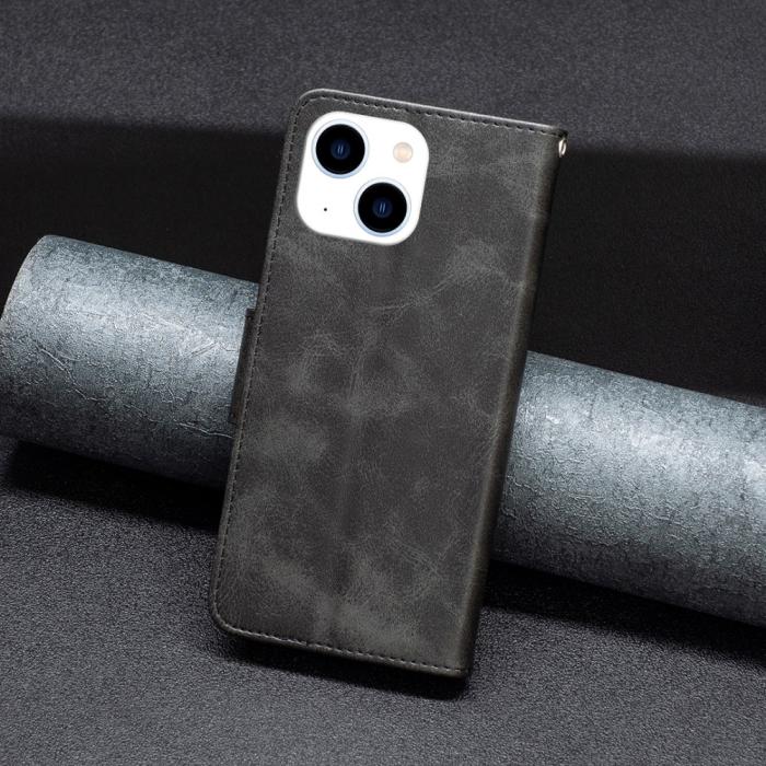 Bild 5, iPhone 15 Fodral Shark Solid Läder Svart