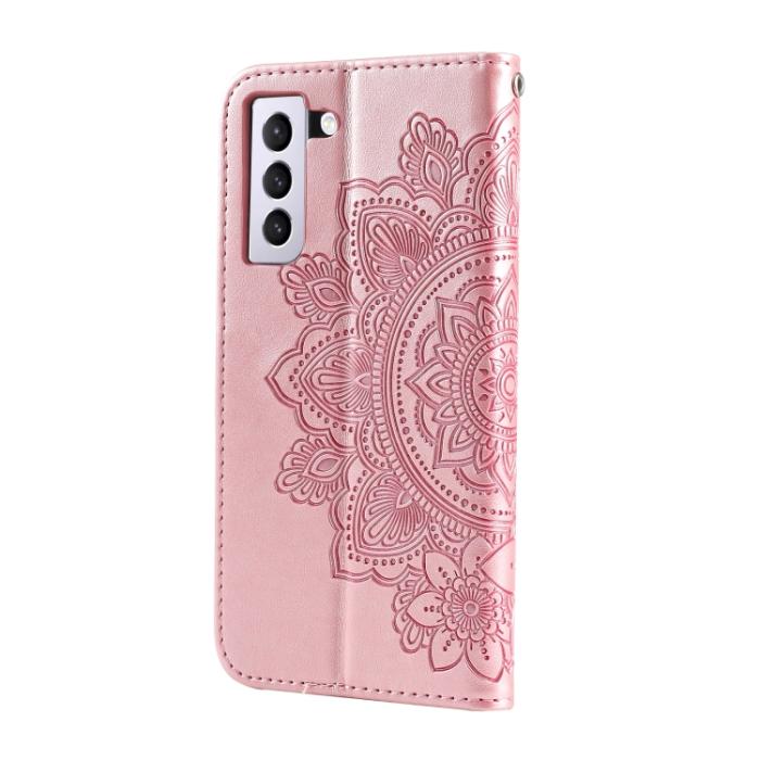 Bild 3, Samsung Galaxy S21 FE Fodral Mandala Läder Roséguld