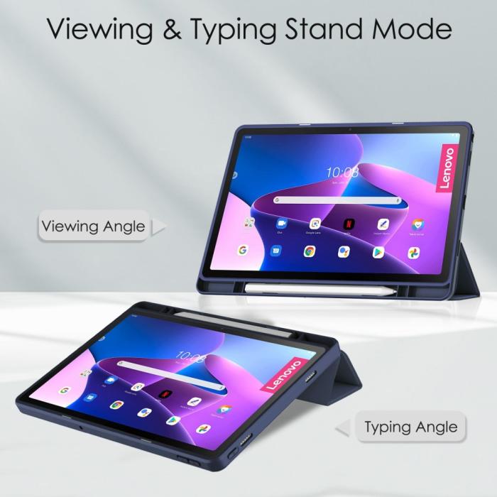Bild 2, Lenovo Tab M10 Plus Gen 3 Fodral Tri-Fold Hybrid Mörk Blå