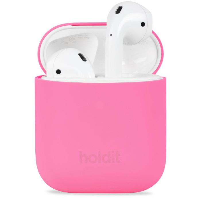 Bild 1, holdit Silikonfodral AirPods Nygård Bright Pink