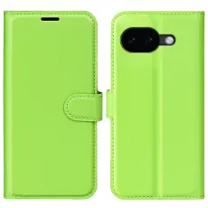 Google Pixel 10a Fodral Litchi L&auml;der Gr&ouml;n
