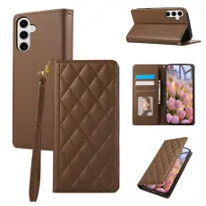 Samsung Galaxy S26 Fodral RFID Rhombus L&auml;der Brun