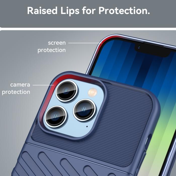 Bild 6, iPhone 14 Pro Skal Twill Textur TPU Blå
