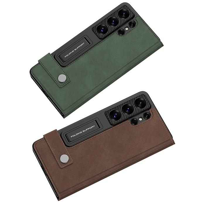 Bild 6, GKK Samsung Galaxy S26 Ultra Fodral Kickstand Läder Grön