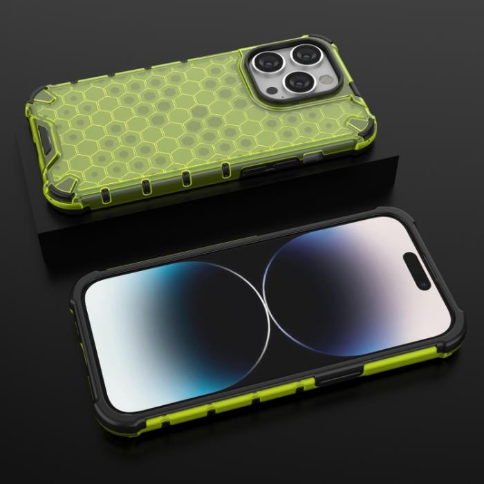Bild 3, iPhone 15 Pro Max Skal Honeycomb Shockproof Grön