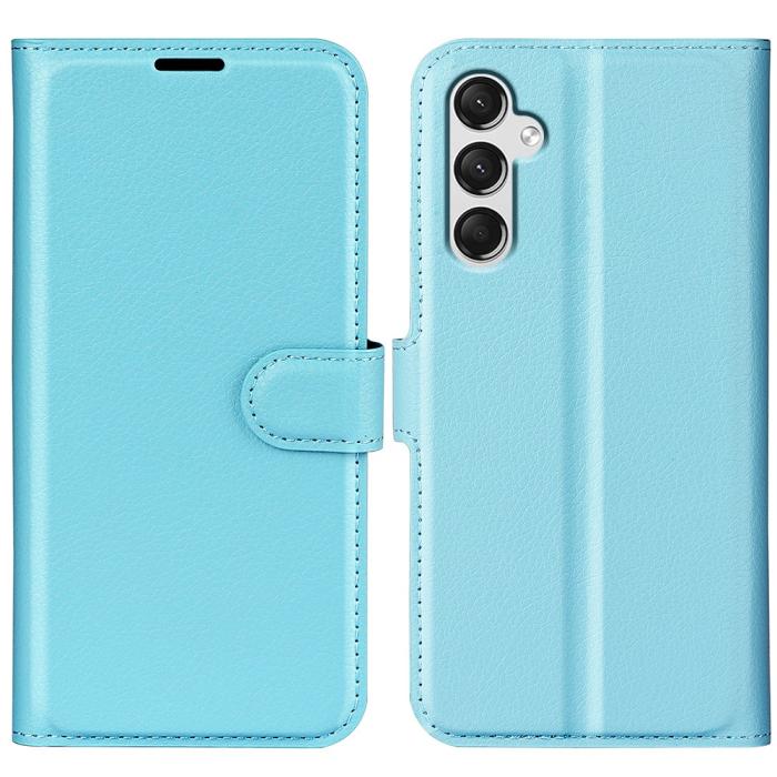 Bild 1, Samsung Galaxy A25 5G Fodral Litchi Läder Ljus Blå