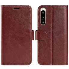 Sony Xperia 5 IV Fodral Crazy Horse Läder Brun