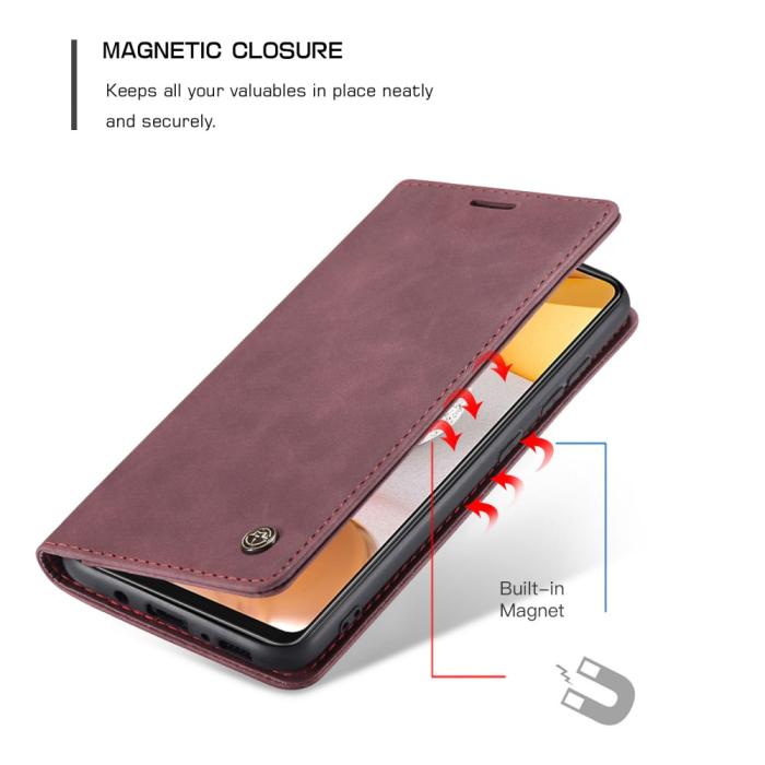 Bild 2, Samsung Galaxy S21 Ultra - CASEME Vintage Flip Fodral - Röd