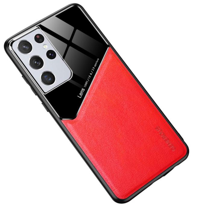 Bild 1, Samsung Galaxy S21 Ultra - Hybrid Skal Med Inbyggd Magnetplatta - Röd