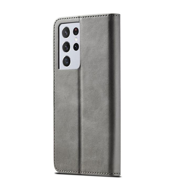 Bild 3, Samsung Galaxy S21 Ultra - LC.IMEEKE Läder Fodral - Grå