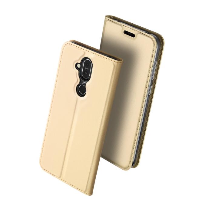Bild 2, Nokia 8.1 - DUX DUCIS Plånboksfodral - Guld