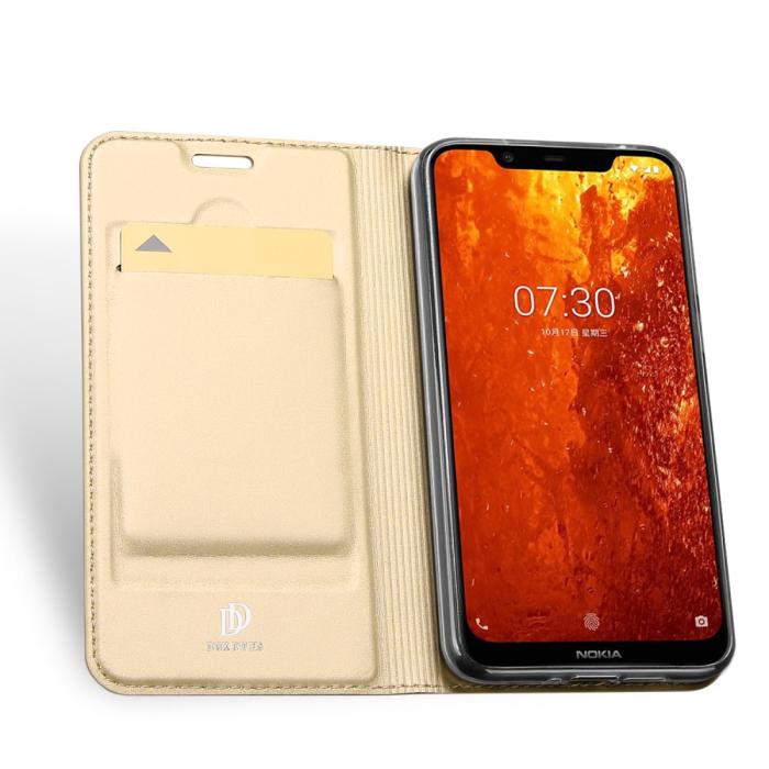 Bild 3, Nokia 8.1 - DUX DUCIS Plånboksfodral - Guld