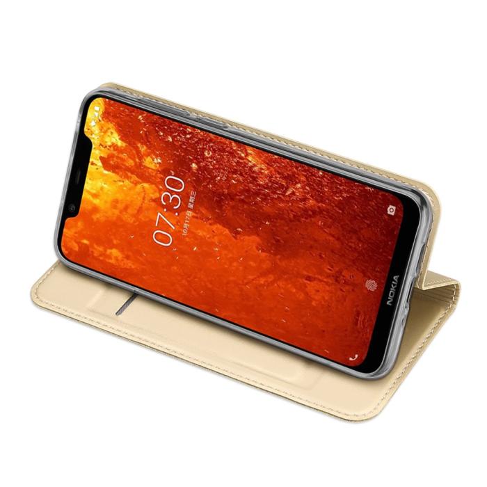 Bild 5, Nokia 8.1 - DUX DUCIS Plånboksfodral - Guld