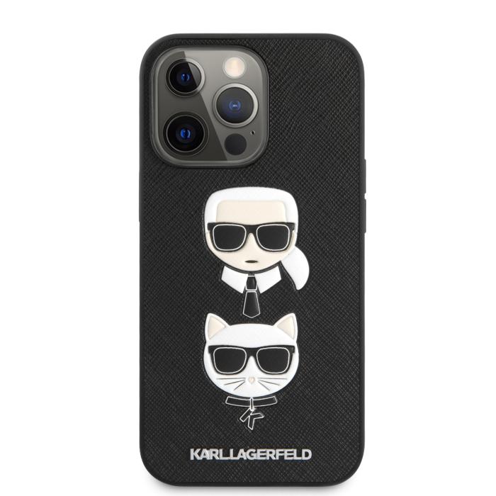 Bild 2, Karl Lagerfeld iPhone 13 Pro Skal Karl & Choupette PU Saffiano Svart