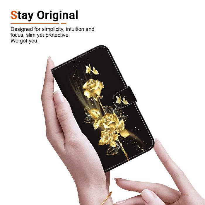 Bild 4, Samsung Galaxy A27 5G Fodral Läder Blommor Guld