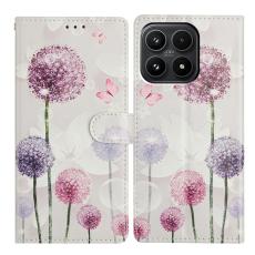 Xiaomi 17 Fodral L&auml;der Maskrosor Rosa/Lila