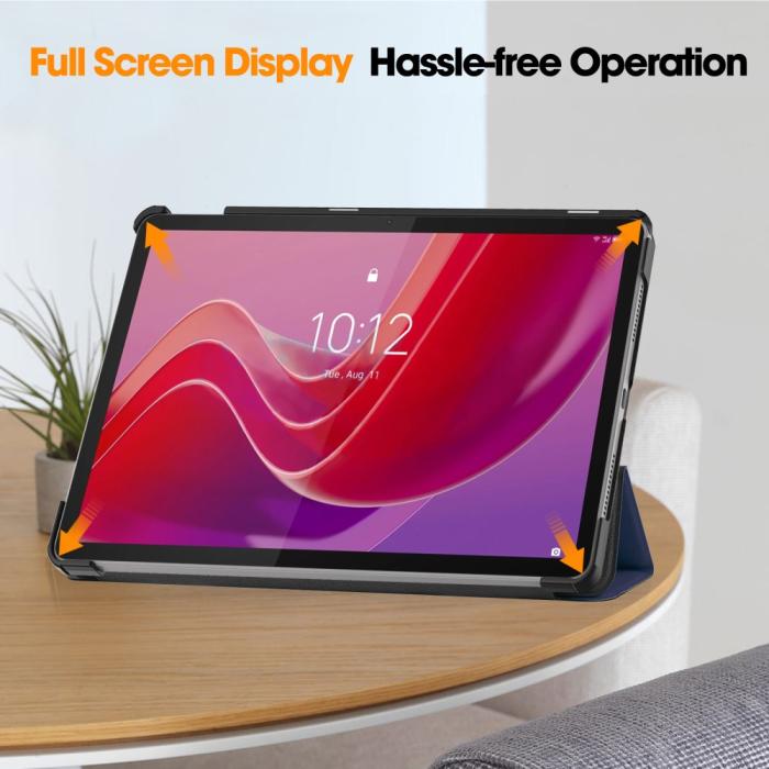 Bild 5, Lenovo Tab M11 Fodral Tri-Fold Läder Mörk Blå