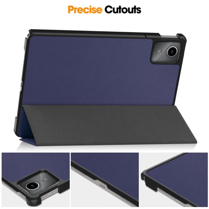 Bild 6, Lenovo Tab M11 Fodral Tri-Fold Läder Mörk Blå
