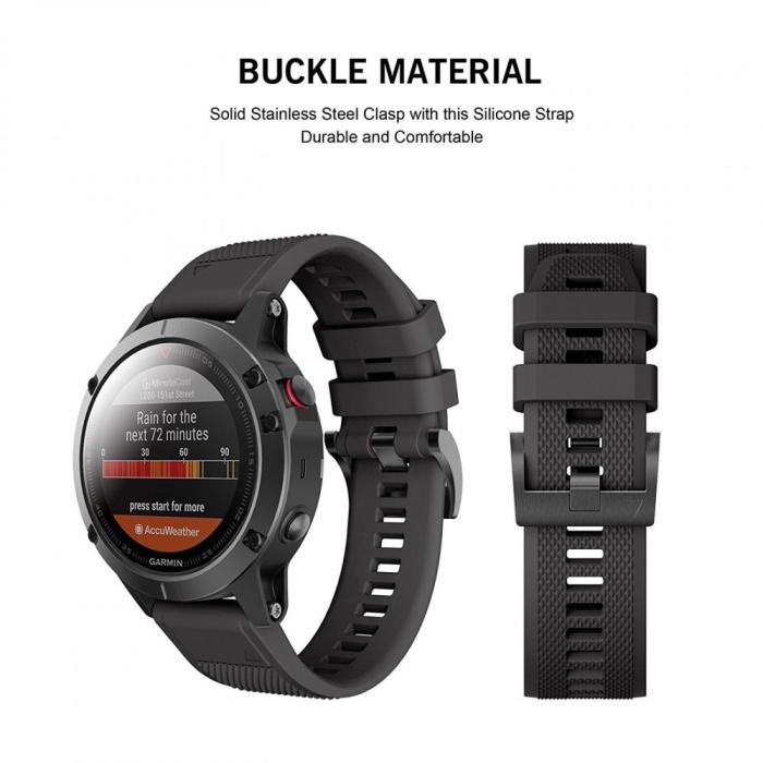 Bild 2, Tech-Protect Garmin Fenix 5/6/6 Pro/7 Armband Smooth Svart