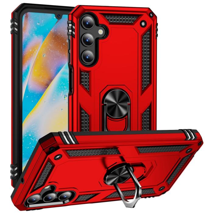 Bild 1, Samsung Galaxy A15 5G Skal Armor Ring Hybrid Röd