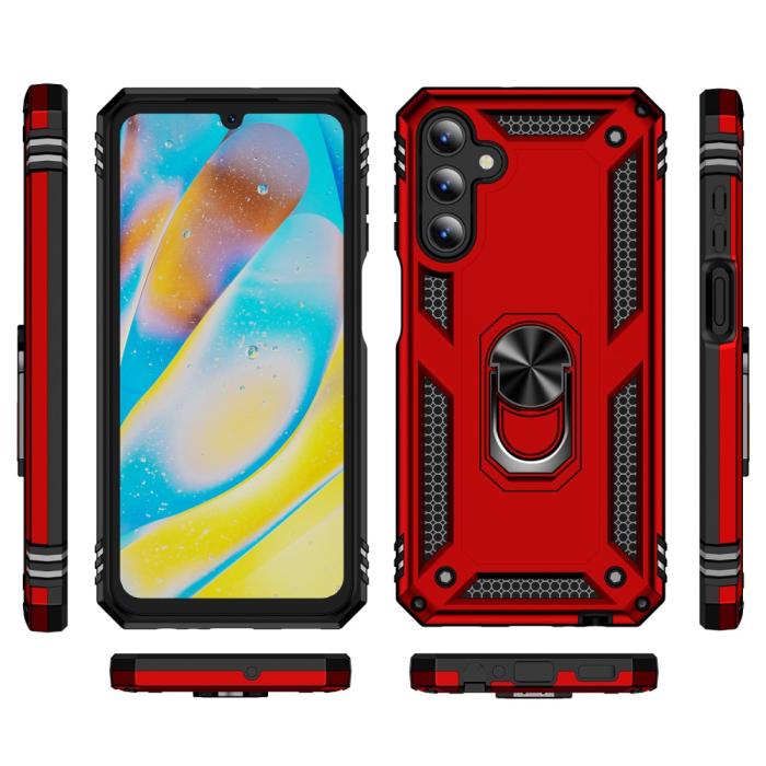 Bild 2, Samsung Galaxy A15 5G Skal Armor Ring Hybrid Röd