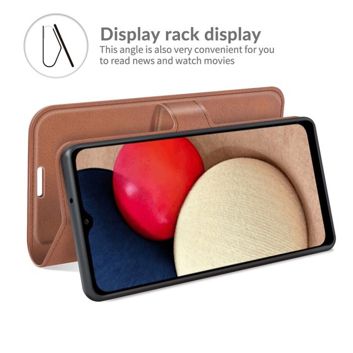 Bild 3, Samsung Galaxy A03s Fodral Läder Brun
