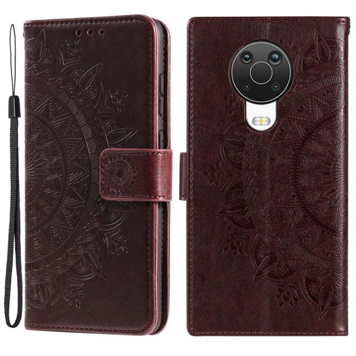 Bild 1, Nokia G10 / G20 Fodral Tryckt Mandala Läder Brun