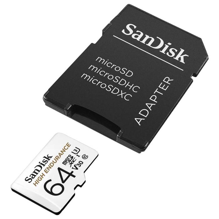 Bild 3, SanDisk MicroSDXC 64 GB High Endurance med adapter