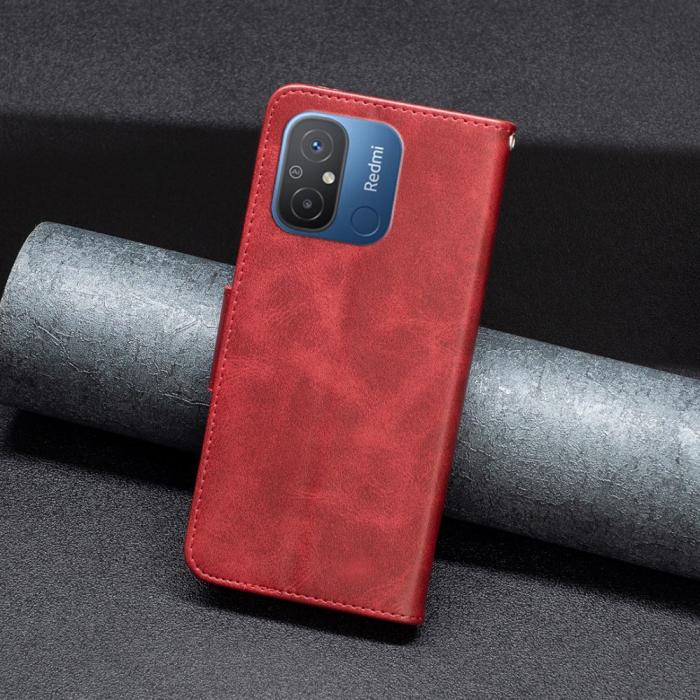 Bild 4, Xiaomi Redmi 12C 4G Fodral Shark Solid Läder Röd