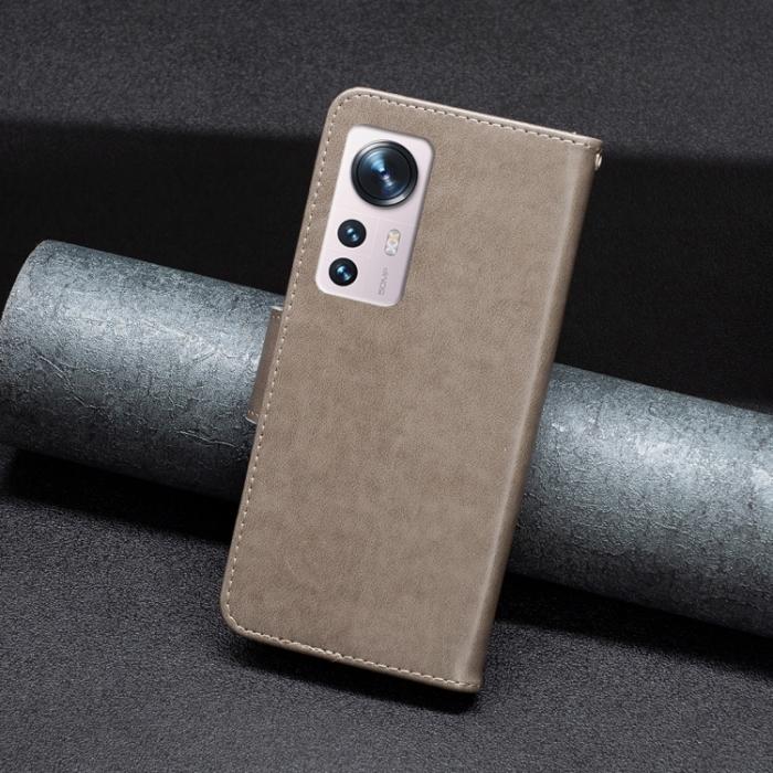 Bild 6, Xiaomi 12 Fodral Tryck Butterfly Grå