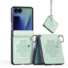 DUX DUCIS Samsung Galaxy Z Flip 8 Skal PU-L&auml;der Kl&ouml;ver Gr&ouml;n
