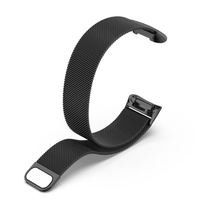 Bild 2, Fitbit Charge 6 / 5 Metall Armband Milanese Loop Svart